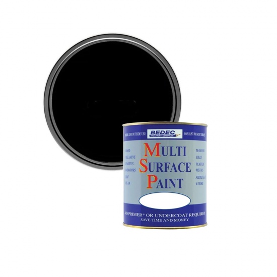 Bedec Multi Surface Paint Soft Satin 750ml - Black